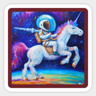 Astronaut riding unicorn Sticker